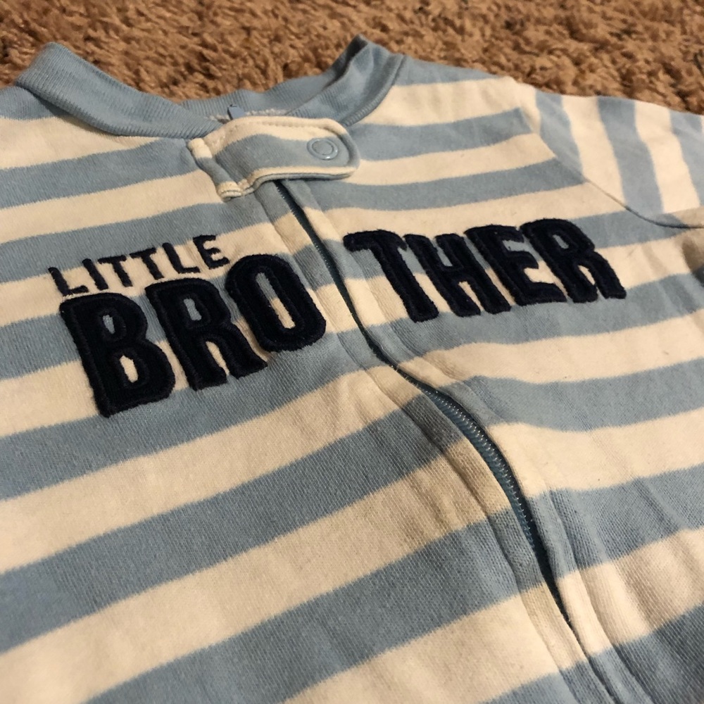 9 month Carter’s “Little Brother” footie pajamas